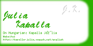 julia kapalla business card